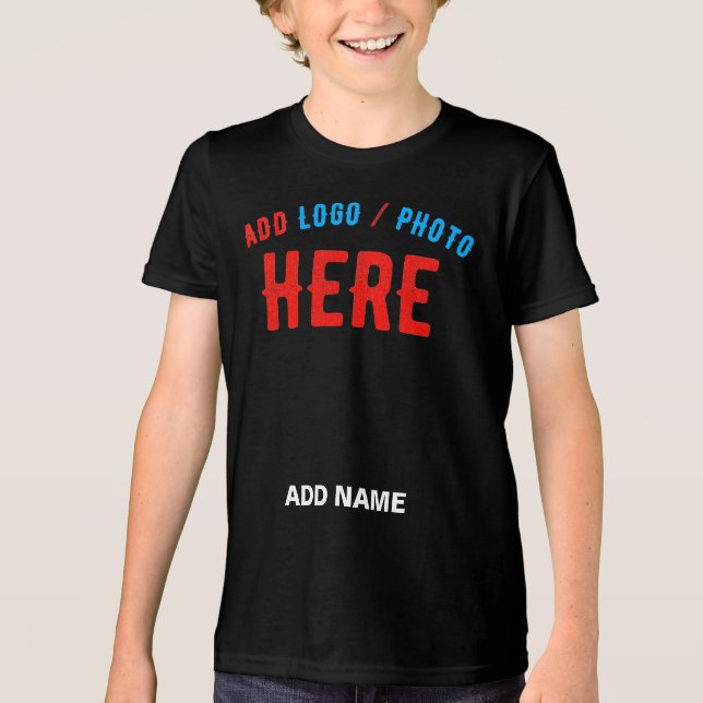 STYLISH MODERN CUSTOMIZABLE BLACK VERIFIED BRANDED Tri-Blend SHIRT (Front)