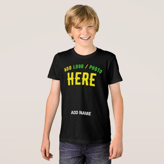 STYLISH MODERN CUSTOMIZABLE BLACK VERIFIED BRANDED Tri-Blend SHIRT (Front Full)