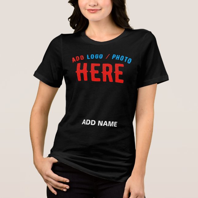 STYLISH MODERN CUSTOMIZABLE BLACK VERIFIED BRANDED Tri-Blend SHIRT (Front)