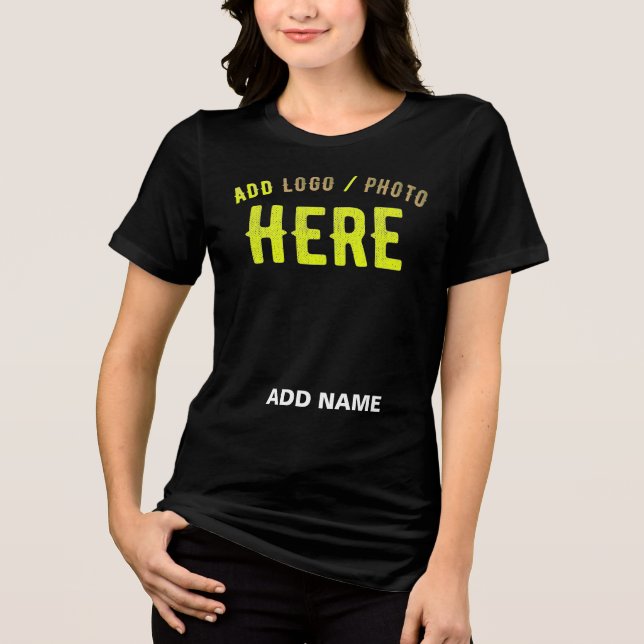 STYLISH MODERN CUSTOMIZABLE BLACK VERIFIED BRANDED Tri-Blend SHIRT (Front)