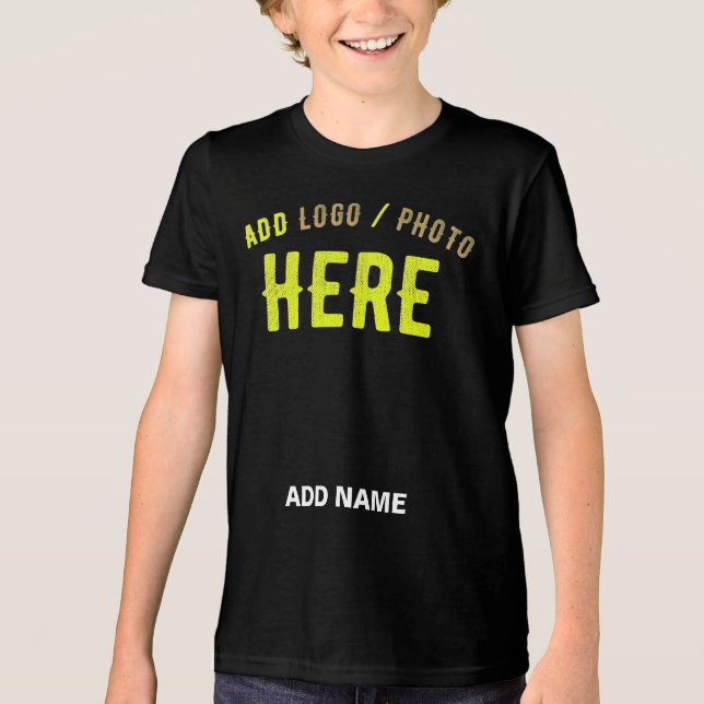 STYLISH MODERN CUSTOMIZABLE BLACK VERIFIED BRANDED Tri-Blend SHIRT (Front)