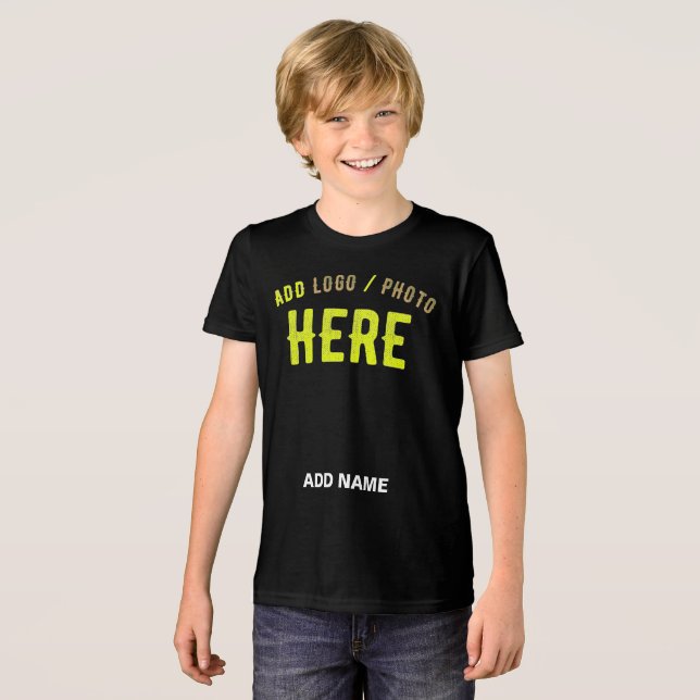 STYLISH MODERN CUSTOMIZABLE BLACK VERIFIED BRANDED Tri-Blend SHIRT (Front Full)
