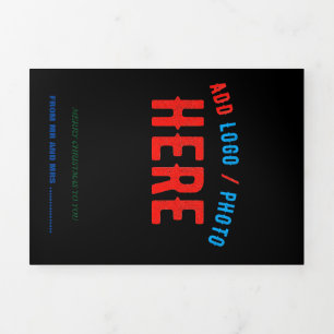 STYLISH MODERN CUSTOMIZABLE BLACK VERIFIED BRANDED Tri-Fold CARD