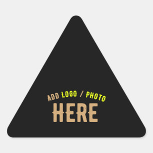 STYLISH MODERN CUSTOMIZABLE BLACK VERIFIED BRANDED TRIANGLE STICKER