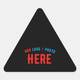 STYLISH MODERN CUSTOMIZABLE BLACK VERIFIED BRANDED TRIANGLE STICKER