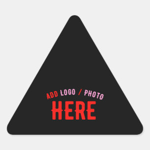 STYLISH MODERN CUSTOMIZABLE BLACK VERIFIED BRANDED TRIANGLE STICKER