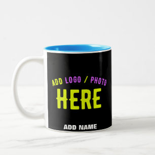 STYLISH MODERN CUSTOMIZABLE BLACK VERIFIED BRANDED Two-Tone COFFEE MUG