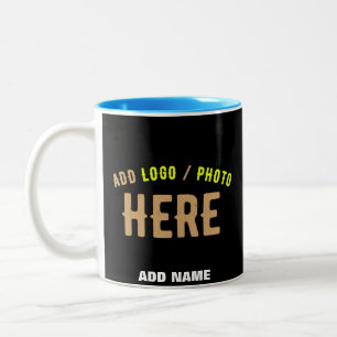 STYLISH MODERN CUSTOMIZABLE BLACK VERIFIED BRANDED Two-Tone COFFEE MUG