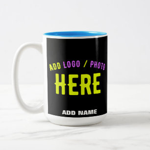 STYLISH MODERN CUSTOMIZABLE BLACK VERIFIED BRANDED Two-Tone COFFEE MUG