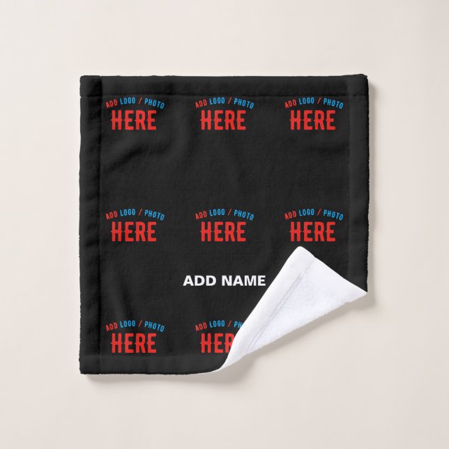 STYLISH MODERN CUSTOMIZABLE BLACK VERIFIED BRANDED WASH CLOTH (Wash Cloth)