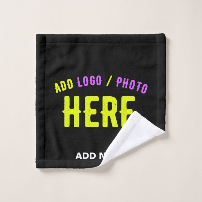 STYLISH MODERN CUSTOMIZABLE BLACK VERIFIED BRANDED WASH CLOTH (Wash Cloth)