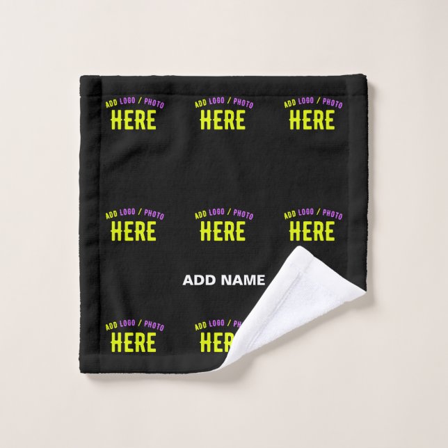 STYLISH MODERN CUSTOMIZABLE BLACK VERIFIED BRANDED WASH CLOTH (Wash Cloth)