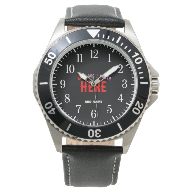 STYLISH MODERN CUSTOMIZABLE BLACK VERIFIED BRANDED WATCH (Front)