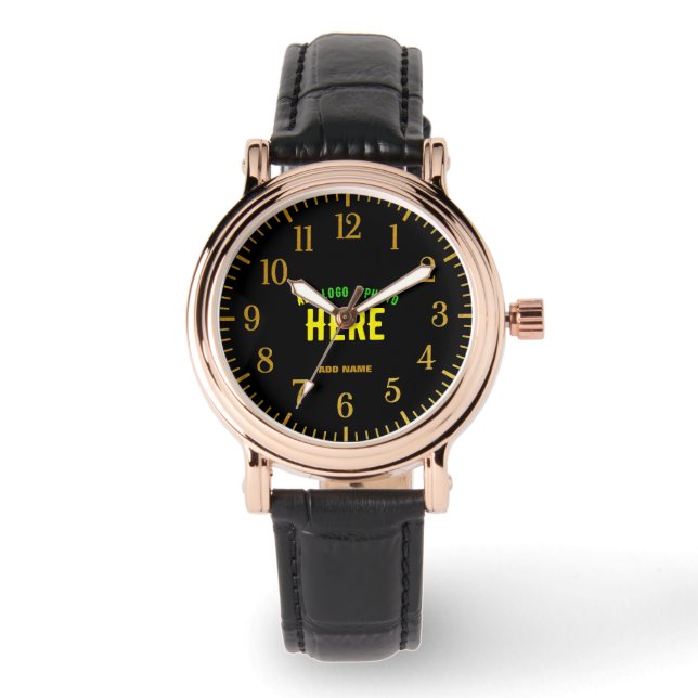 STYLISH MODERN CUSTOMIZABLE BLACK VERIFIED BRANDED WATCH (Front)