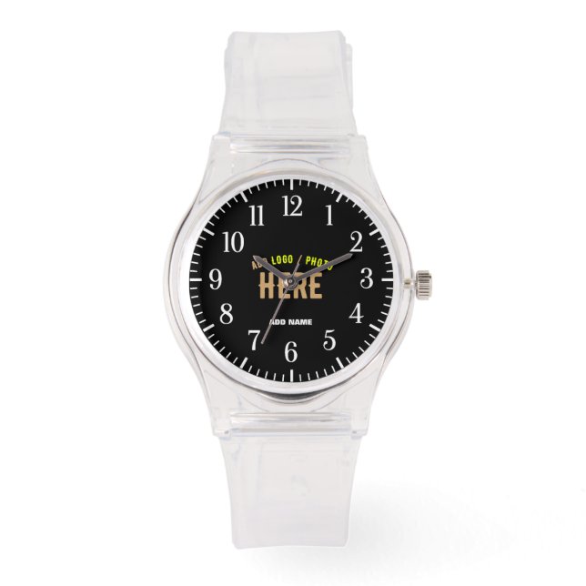 STYLISH MODERN CUSTOMIZABLE BLACK VERIFIED BRANDED WATCH (Front)