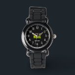 STYLISH MODERN CUSTOMIZABLE BLACK VERIFIED BRANDED WATCH<br><div class="desc">THIS IS A DESIGN FITTING FOR EVERYONE.YOU CAN CHANGE, RESIZE OR ADD LOGO, PHOTO, TEXT AND COLOURS THE WAY YOU LIKE.THANK YOU.</div>