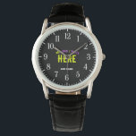 STYLISH MODERN CUSTOMIZABLE BLACK VERIFIED BRANDED WATCH<br><div class="desc">THIS IS A DESIGN FITTING FOR EVERYONE.YOU CAN CHANGE, RESIZE OR ADD LOGO, PHOTO, TEXT AND COLOURS THE WAY YOU LIKE.THANK YOU.</div>