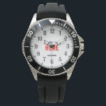 STYLISH MODERN CUSTOMIZABLE BLACK VERIFIED BRANDED WATCH<br><div class="desc">THIS IS A DESIGN FITTING FOR EVERYONE.YOU CAN CHANGE, RESIZE OR ADD LOGO, PHOTO, TEXT AND COLOURS THE WAY YOU LIKE.THANK YOU.</div>