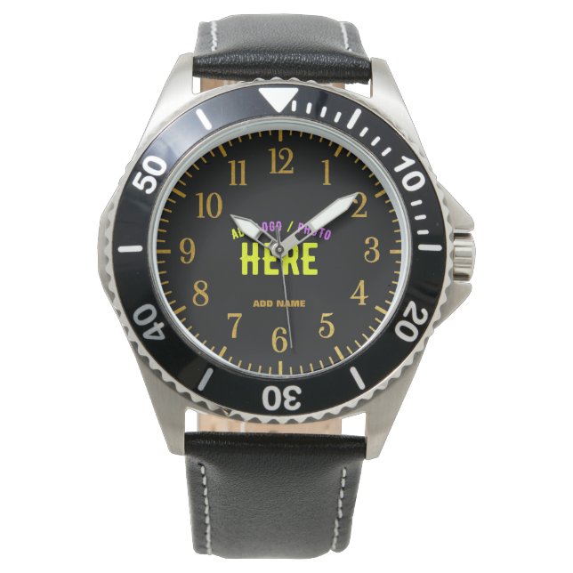 STYLISH MODERN CUSTOMIZABLE BLACK VERIFIED BRANDED WATCH (Front)