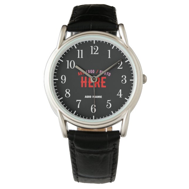 STYLISH MODERN CUSTOMIZABLE BLACK VERIFIED BRANDED WATCH (Front)