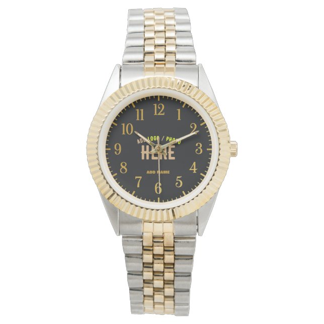 STYLISH MODERN CUSTOMIZABLE BLACK VERIFIED BRANDED WATCH (Front)