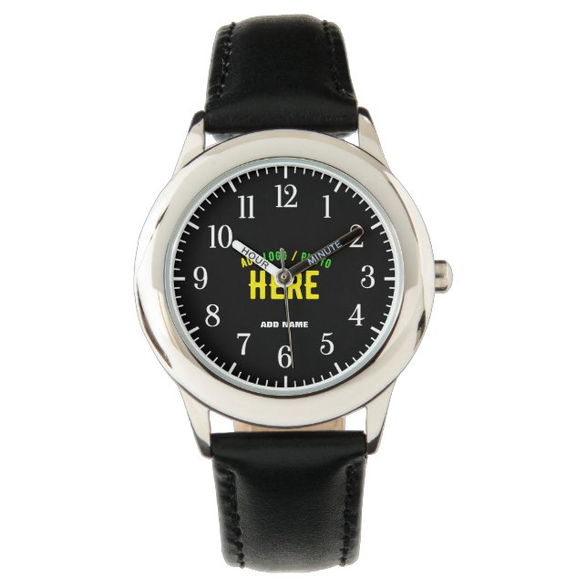 STYLISH MODERN CUSTOMIZABLE BLACK VERIFIED BRANDED WATCH (Front)