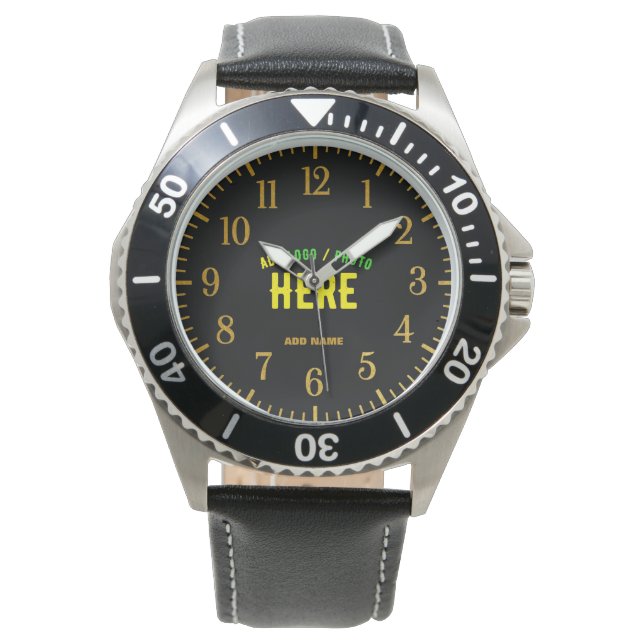 STYLISH MODERN CUSTOMIZABLE BLACK VERIFIED BRANDED WATCH (Front)