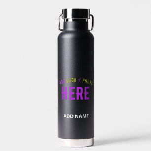 STYLISH MODERN CUSTOMIZABLE BLACK VERIFIED BRANDED WATER BOTTLE