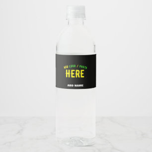 STYLISH MODERN CUSTOMIZABLE BLACK VERIFIED BRANDED WATER BOTTLE LABEL