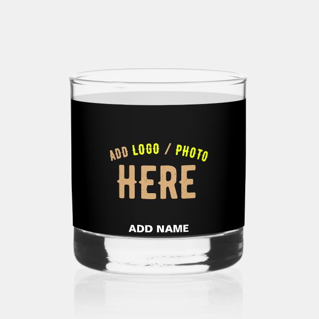 STYLISH MODERN CUSTOMIZABLE BLACK VERIFIED BRANDED WHISKEY GLASS (Front)