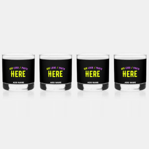STYLISH MODERN CUSTOMIZABLE BLACK VERIFIED BRANDED WHISKEY GLASS