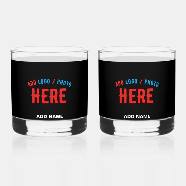STYLISH MODERN CUSTOMIZABLE BLACK VERIFIED BRANDED WHISKEY GLASS (Front)