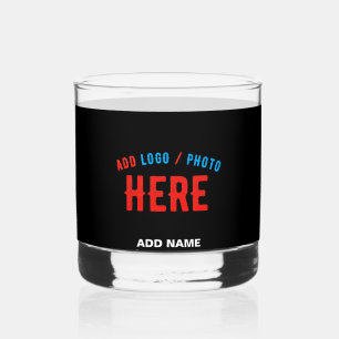 STYLISH MODERN CUSTOMIZABLE BLACK VERIFIED BRANDED WHISKEY GLASS