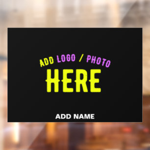 STYLISH MODERN CUSTOMIZABLE BLACK VERIFIED BRANDED WINDOW CLING
