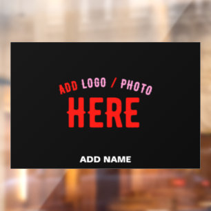 STYLISH MODERN CUSTOMIZABLE BLACK VERIFIED BRANDED WINDOW CLING