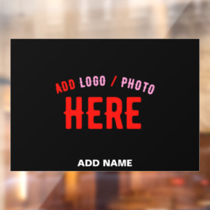 STYLISH MODERN CUSTOMIZABLE BLACK VERIFIED BRANDED WINDOW CLING
