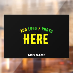 STYLISH MODERN CUSTOMIZABLE BLACK VERIFIED BRANDED WINDOW CLING