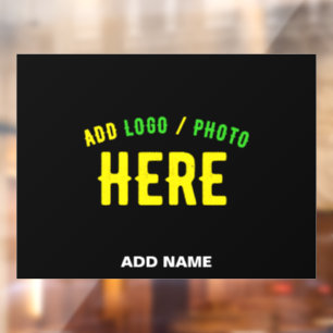 STYLISH MODERN CUSTOMIZABLE BLACK VERIFIED BRANDED WINDOW CLING