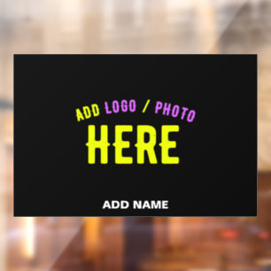 STYLISH MODERN CUSTOMIZABLE BLACK VERIFIED BRANDED WINDOW CLING