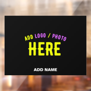 STYLISH MODERN CUSTOMIZABLE BLACK VERIFIED BRANDED WINDOW CLING