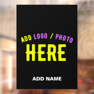 STYLISH MODERN CUSTOMIZABLE BLACK VERIFIED BRANDED WINDOW CLING