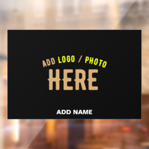 STYLISH MODERN CUSTOMIZABLE BLACK VERIFIED BRANDED WINDOW CLING