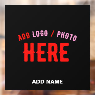STYLISH MODERN CUSTOMIZABLE BLACK VERIFIED BRANDED WINDOW CLING