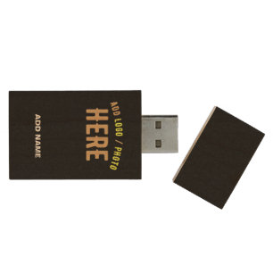 STYLISH MODERN CUSTOMIZABLE BLACK VERIFIED BRANDED WOOD USB FLASH DRIVE