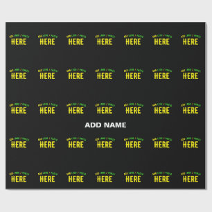 STYLISH MODERN CUSTOMIZABLE BLACK VERIFIED BRANDED WRAPPING PAPER