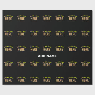 STYLISH MODERN CUSTOMIZABLE BLACK VERIFIED BRANDED WRAPPING PAPER