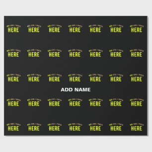STYLISH MODERN CUSTOMIZABLE BLACK VERIFIED BRANDED WRAPPING PAPER