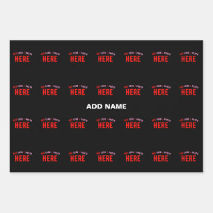 STYLISH MODERN CUSTOMIZABLE BLACK VERIFIED BRANDED WRAPPING PAPER SHEET