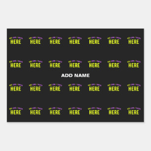 STYLISH MODERN CUSTOMIZABLE BLACK VERIFIED BRANDED WRAPPING PAPER SHEET