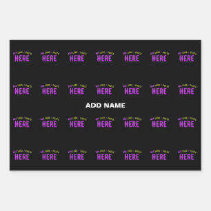 STYLISH MODERN CUSTOMIZABLE BLACK VERIFIED BRANDED WRAPPING PAPER SHEET